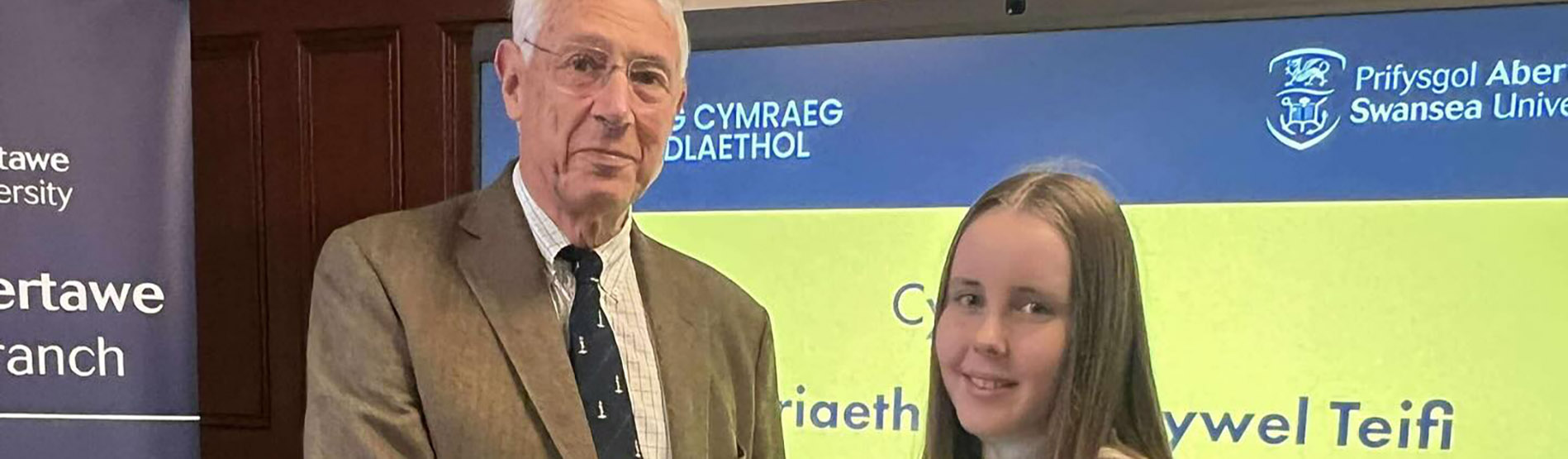 Sir Roderick Evans with Daisy Bendle