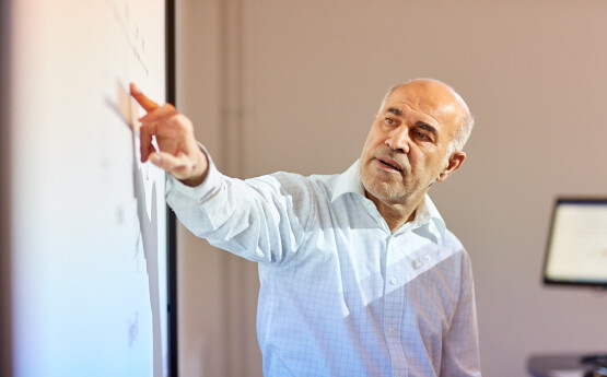 A lecturer giving a lecture