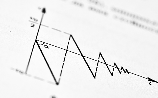 A graph showing oscillation decay over time.