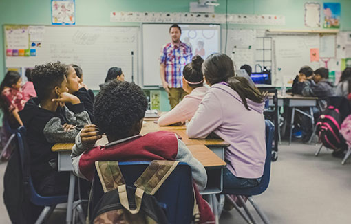 Students in a school classroom