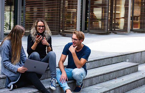 A group of students enjoying each others company