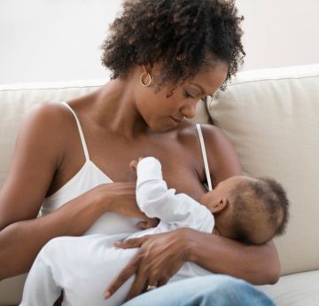 Woman breastfeeding her baby