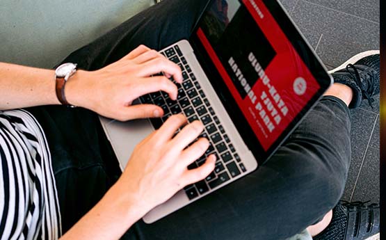 Slides on a laptop