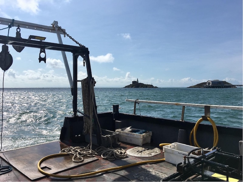 research boat in a sea