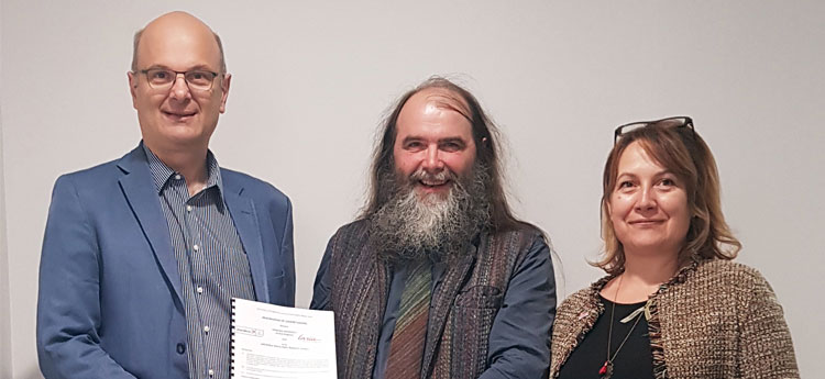 From left to right: Patrick Gros, Director of Inria Grenoble-Rhone Alpes Research Centre; Alan Dix, Director of the Computational Foundry, Swansea University; Isabelle Hurley, Head of Department for International Trade, Lyon