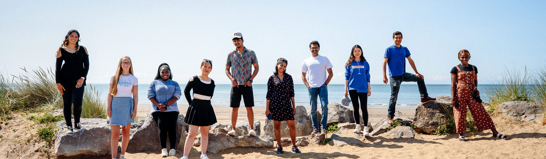 Students on the beach