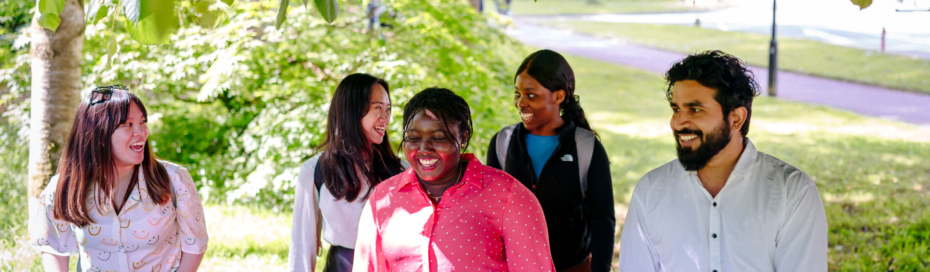 Students walking