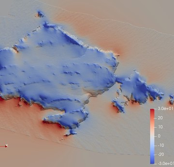 A satellite image of land use