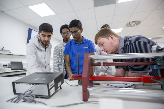 Students conducting an experiment