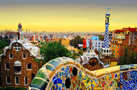 Parc Guell yn Barcelona