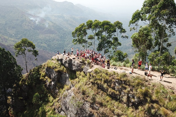 students on a mountain