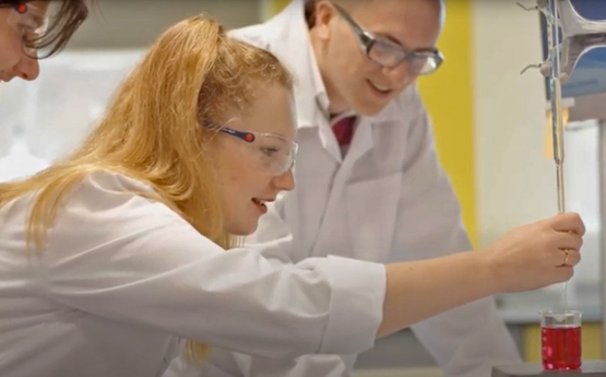 Chemistry students in a lab