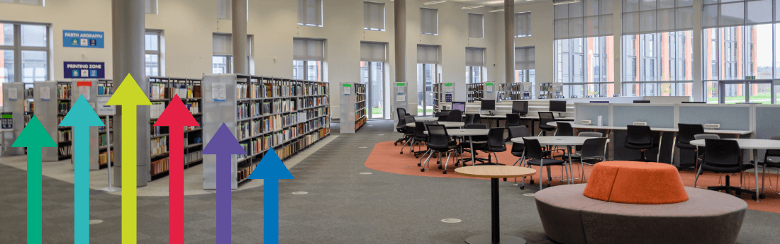 A white background with jigsaw pieces and the text 'inclusive library services'