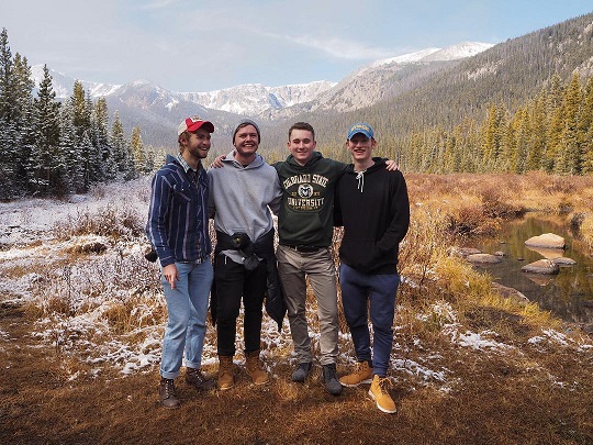 Group of 4 male students