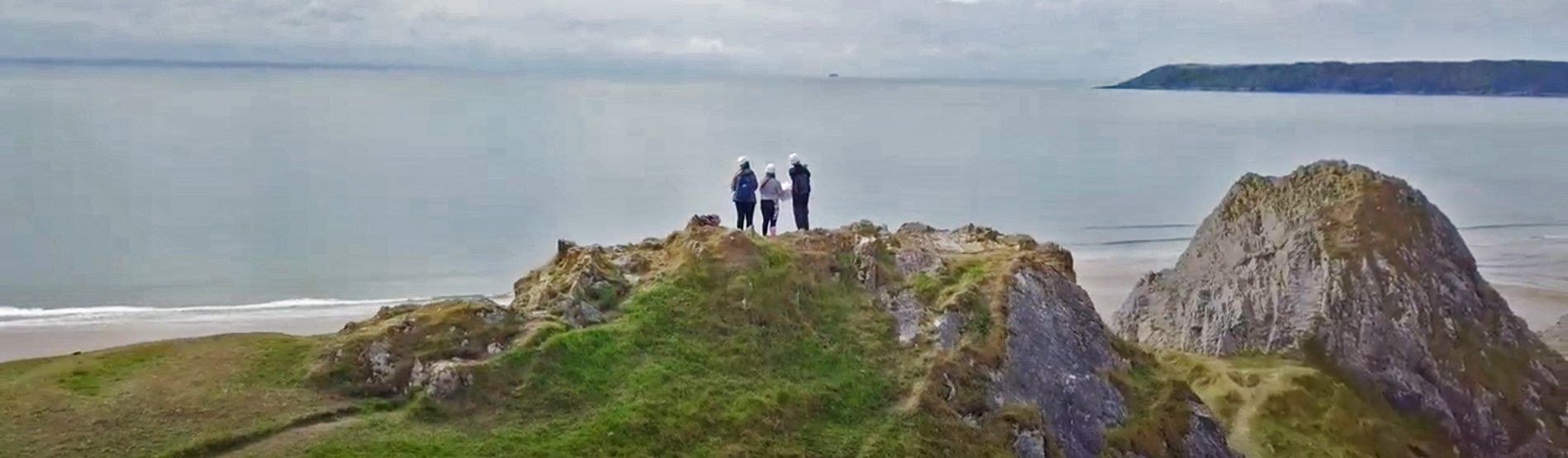 Students at Three Cliffs Bay