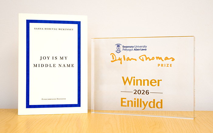 The winning book alongside trophy