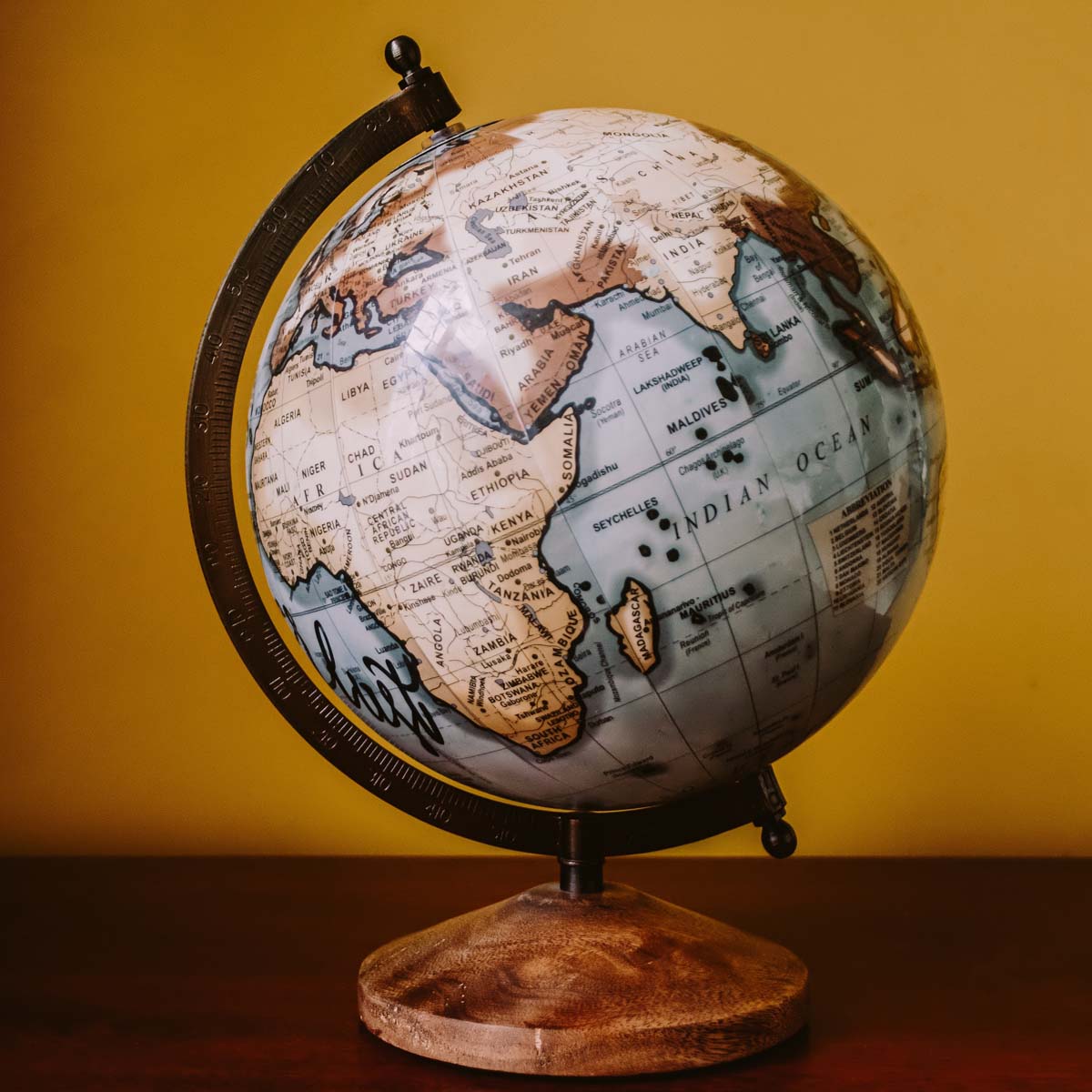 An antique globe