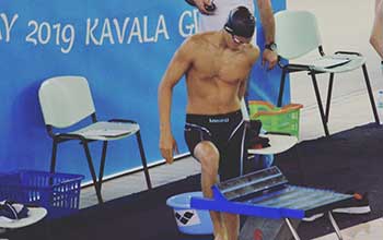 Pani preparing to go into a competition 