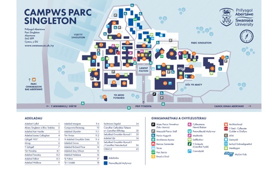 Map o Gampws Parc Singleton 