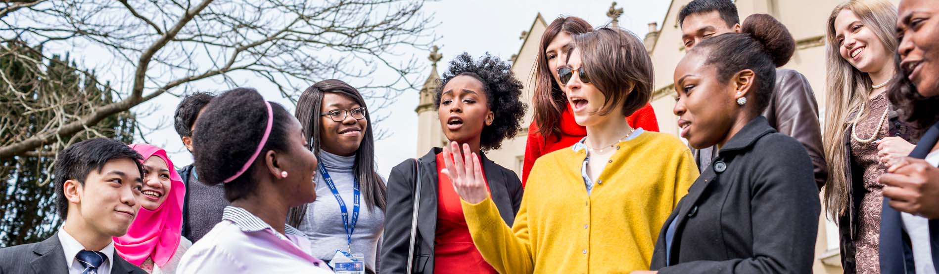 A group of students chatting 