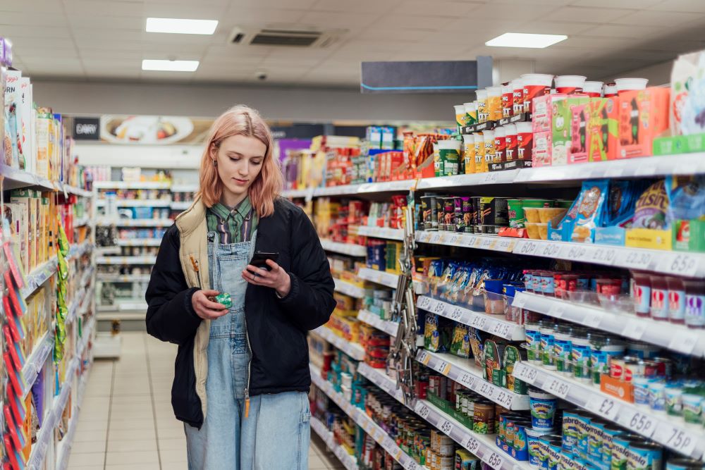 Someone in supermarket