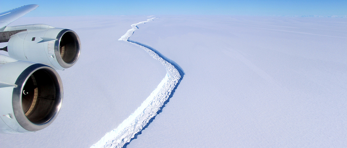 Ice rift from the air