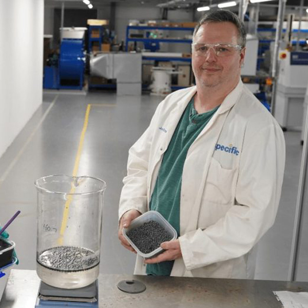 A photo of Dr Jon Elvins in the lab