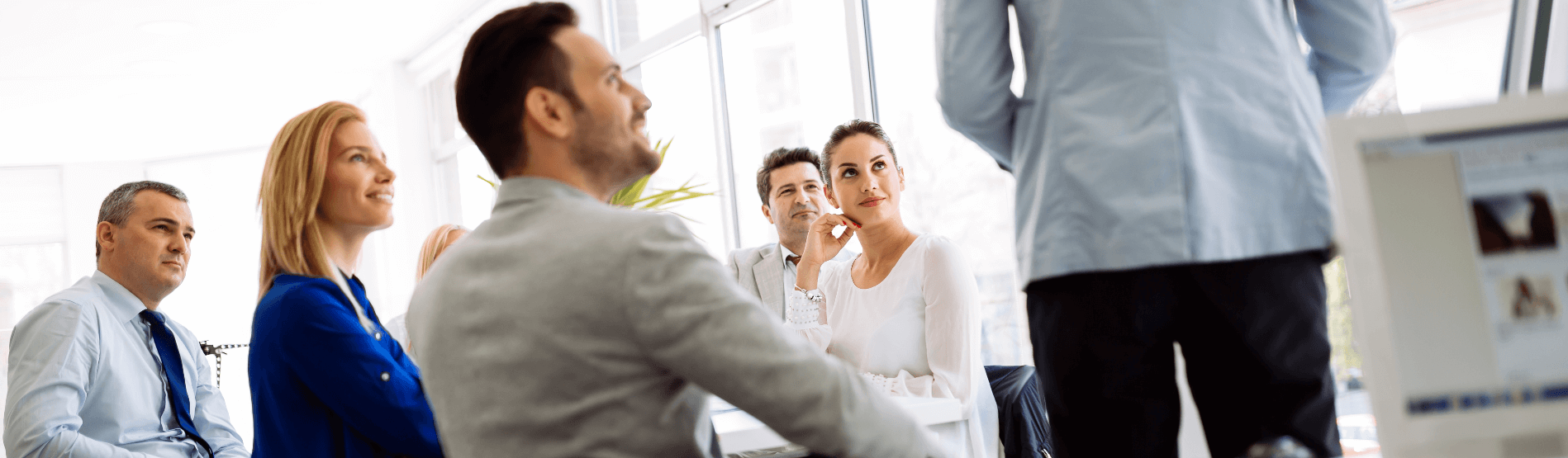 Woman presenting in room