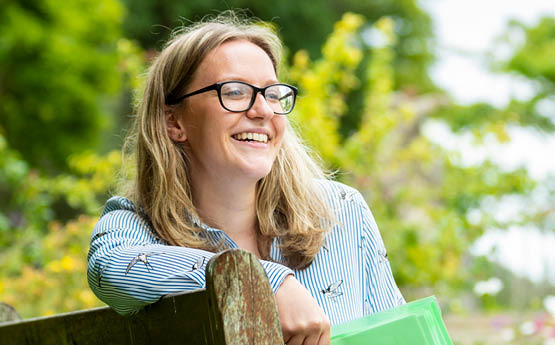 Student laughing