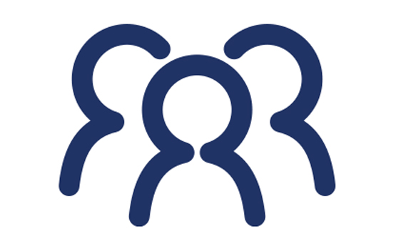 Blue outline of people