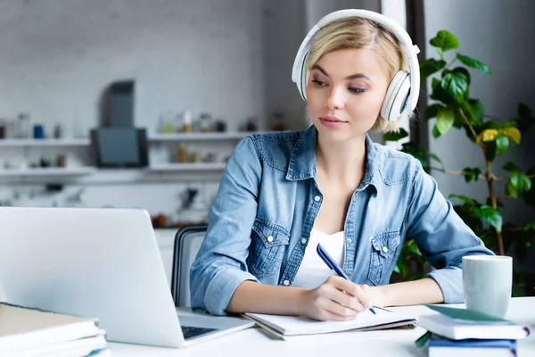 Female student studying online