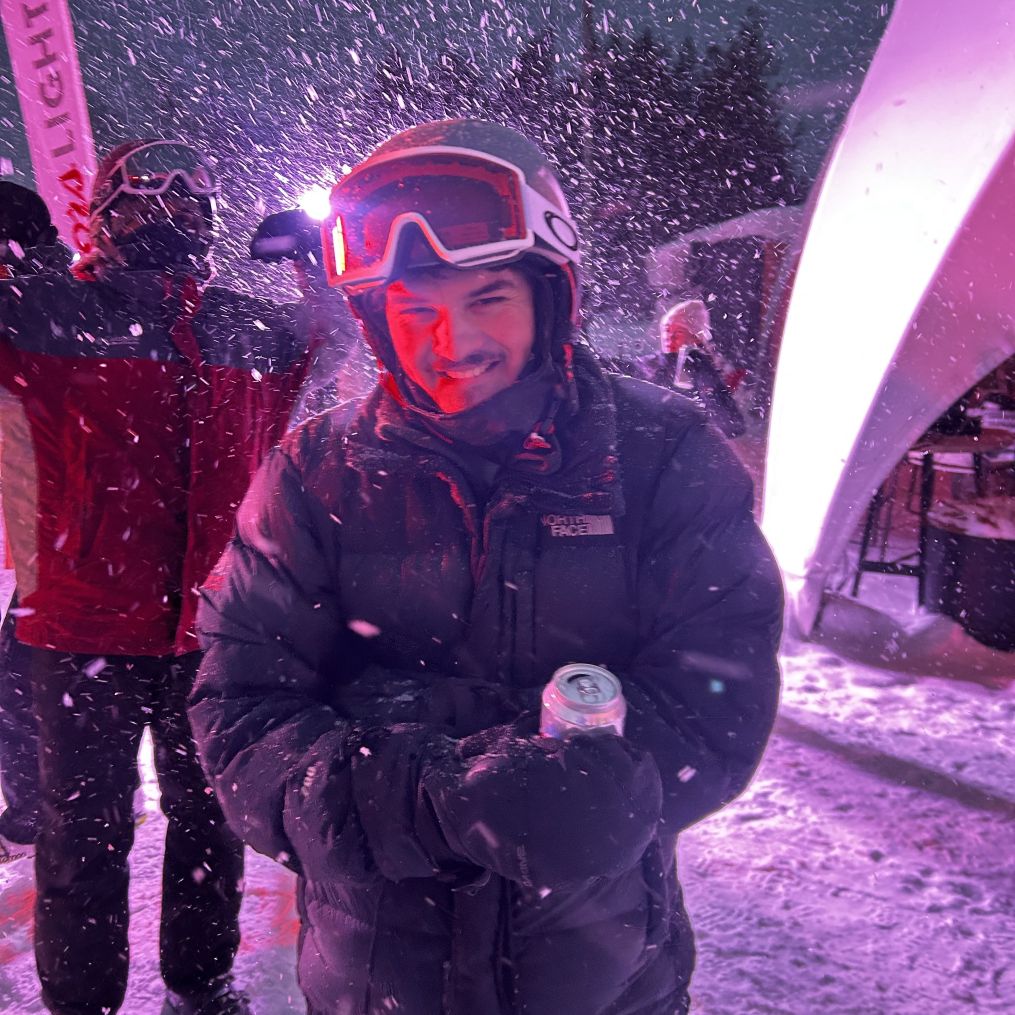 Rudy dressed in snow gear