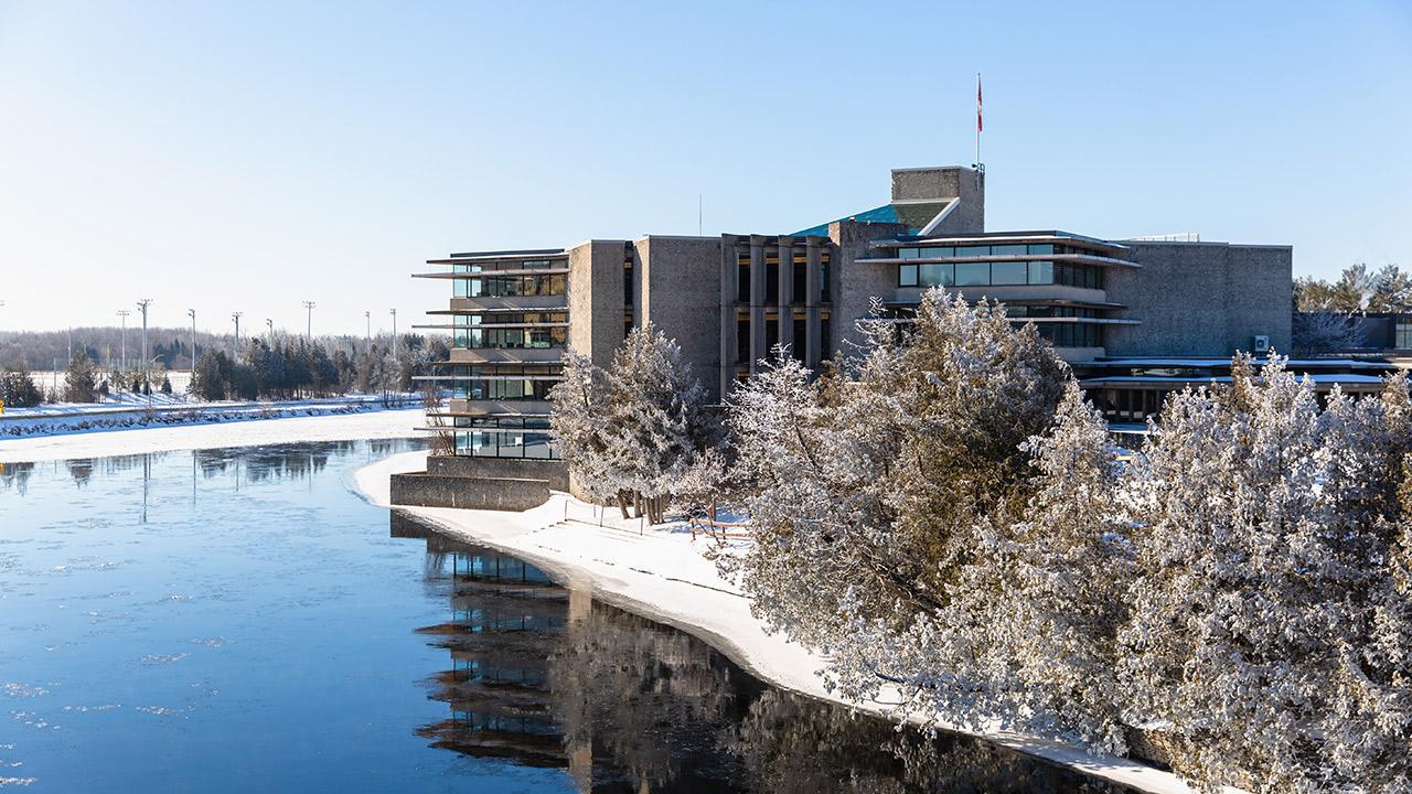 Trent campus in the winter. 