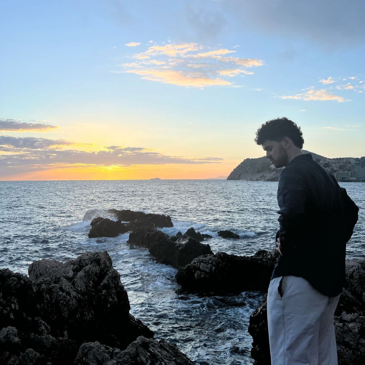 John looking out over the sea in Belgium
