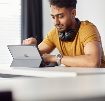 Student on a laptop