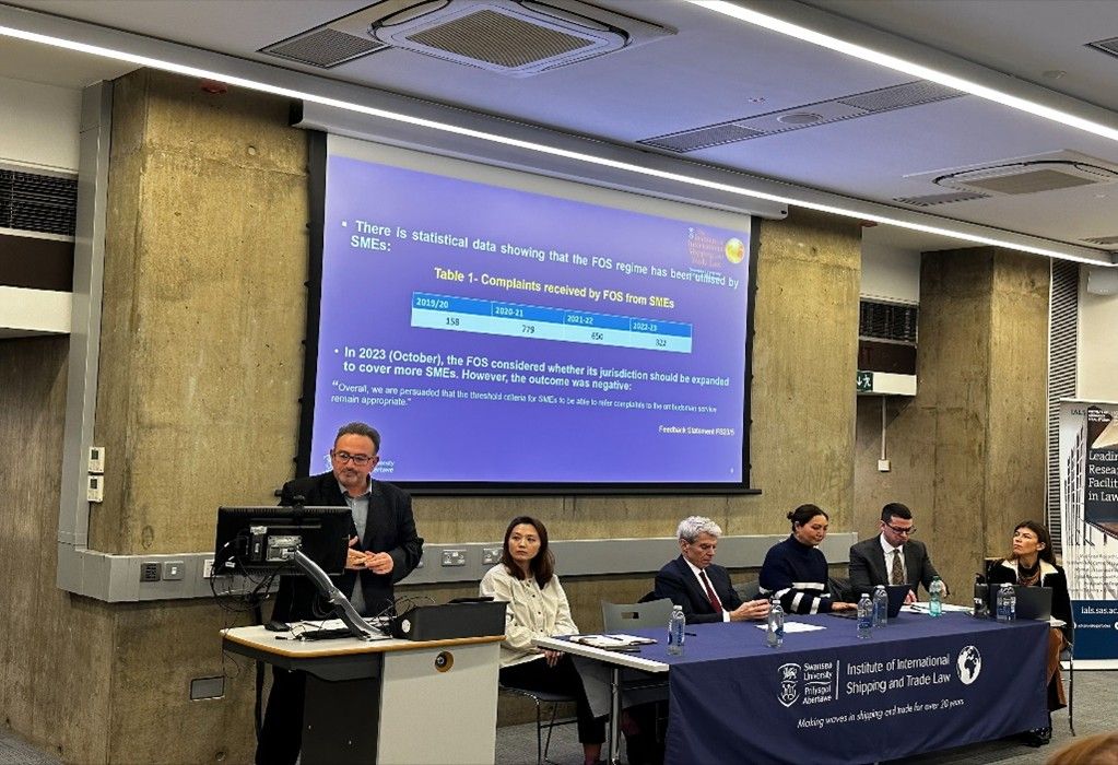 From left to right: Professor Soyer and Dr Wang (IISTL), Peter Macdonald-Eggers KC (7KBW), Ms Kaenprakhamroy (Tapoly), Mr Brooks (Wynterhill LLP) and Ms Williams (UCL).