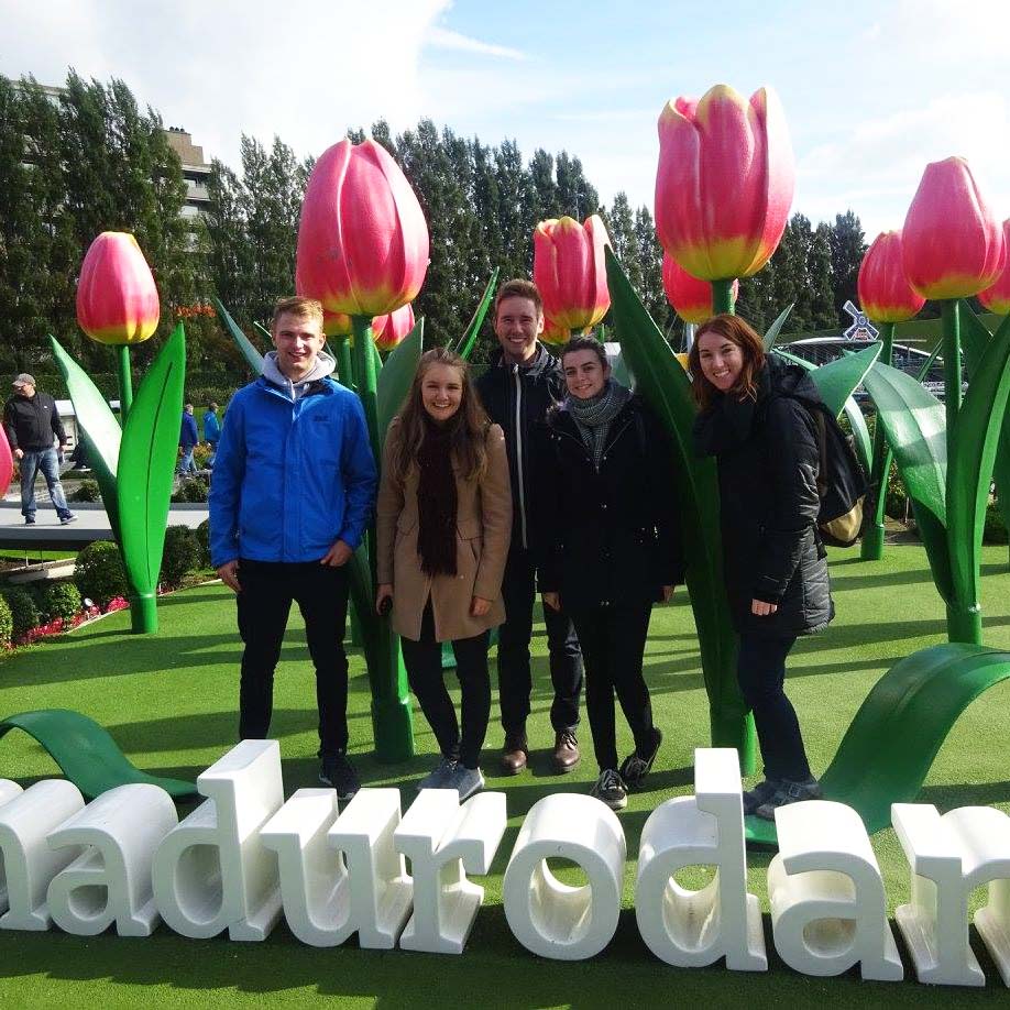 Ed and a group of friends at an event in Amsterdam