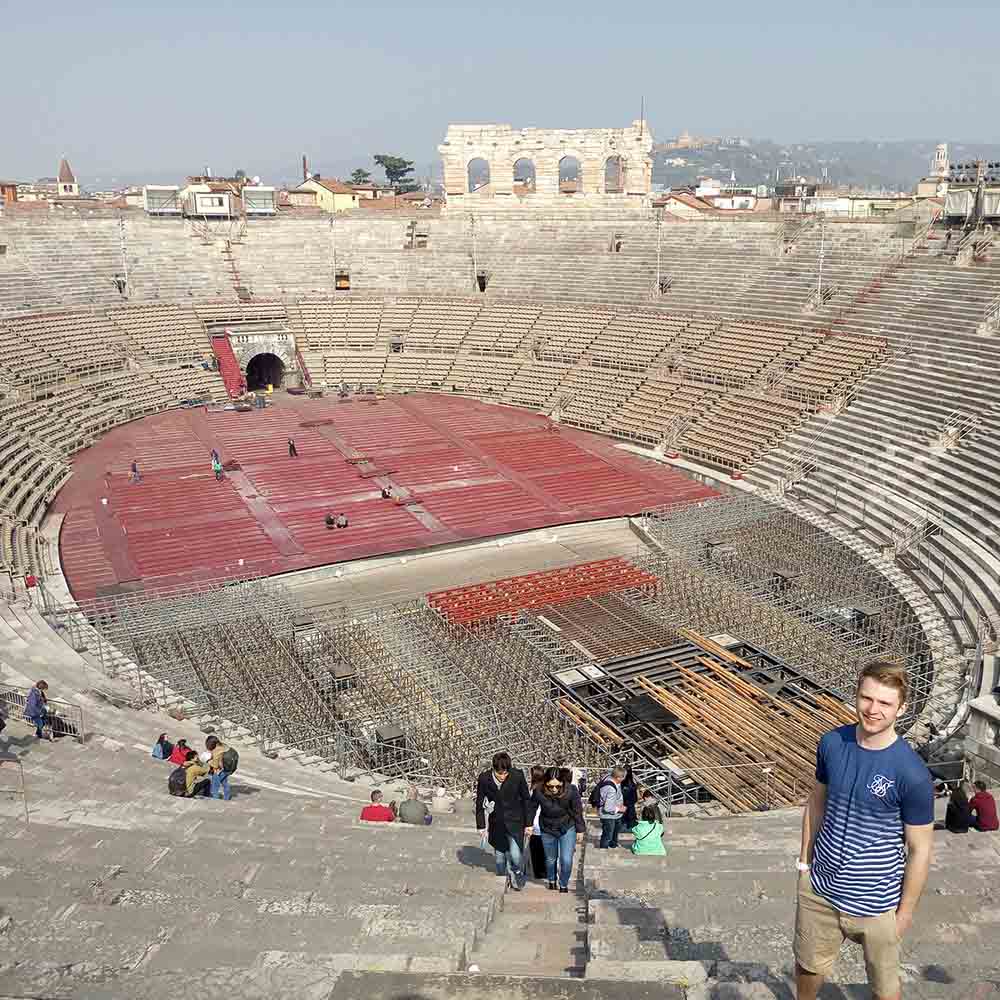 Ed visiting old colosseum ruins