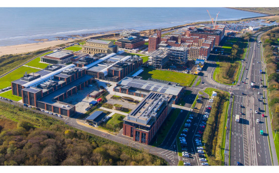 Ariel view of Bay Campus.