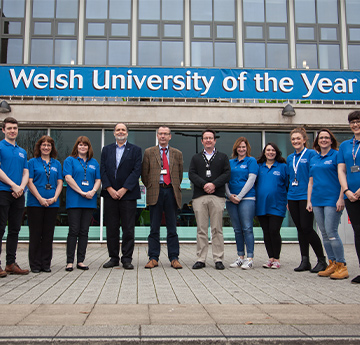 Research team outside Fulton House 