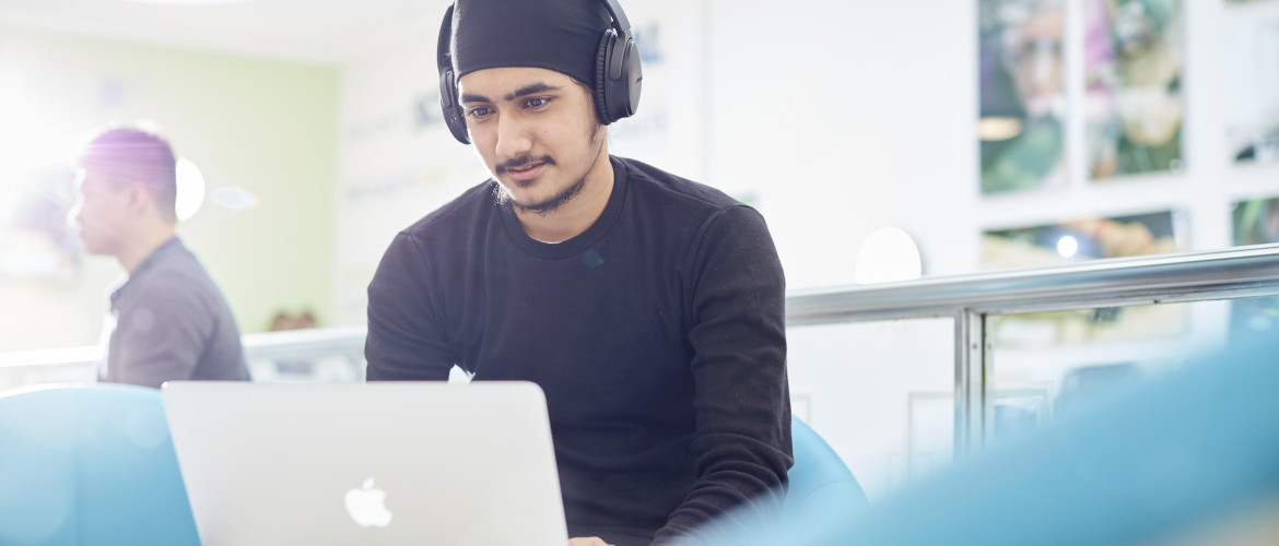 Student at computer