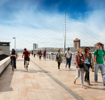 Students walking in SA1