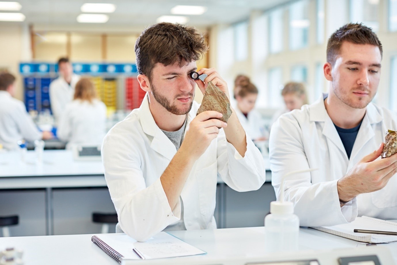 student in lab