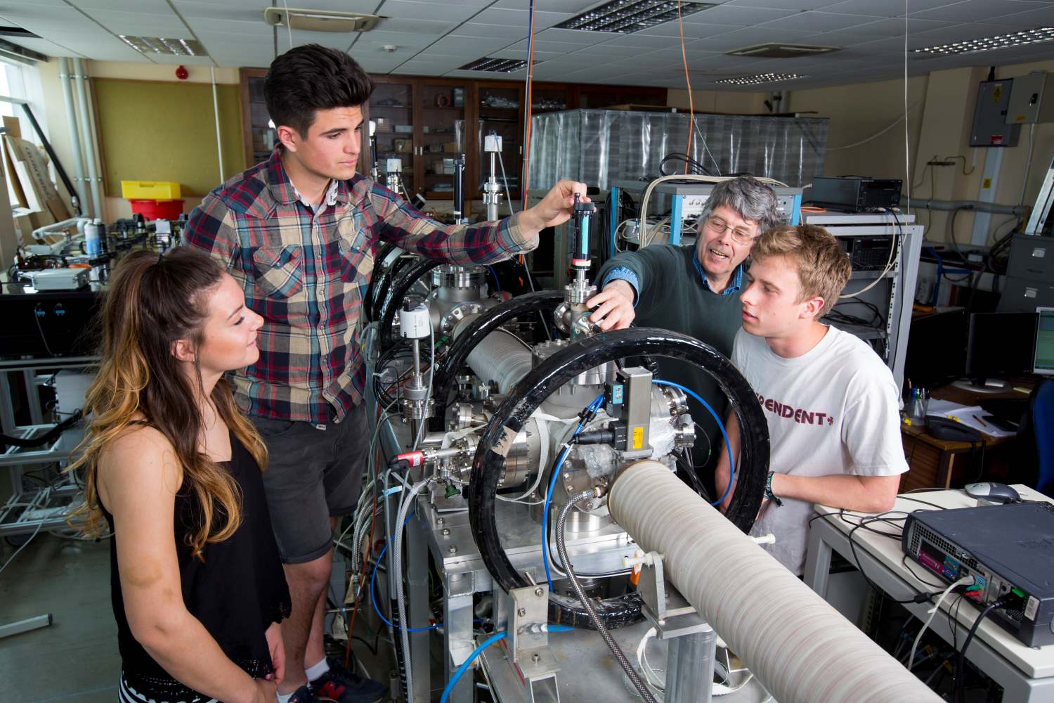 Prospective students viewing a physics demonstration