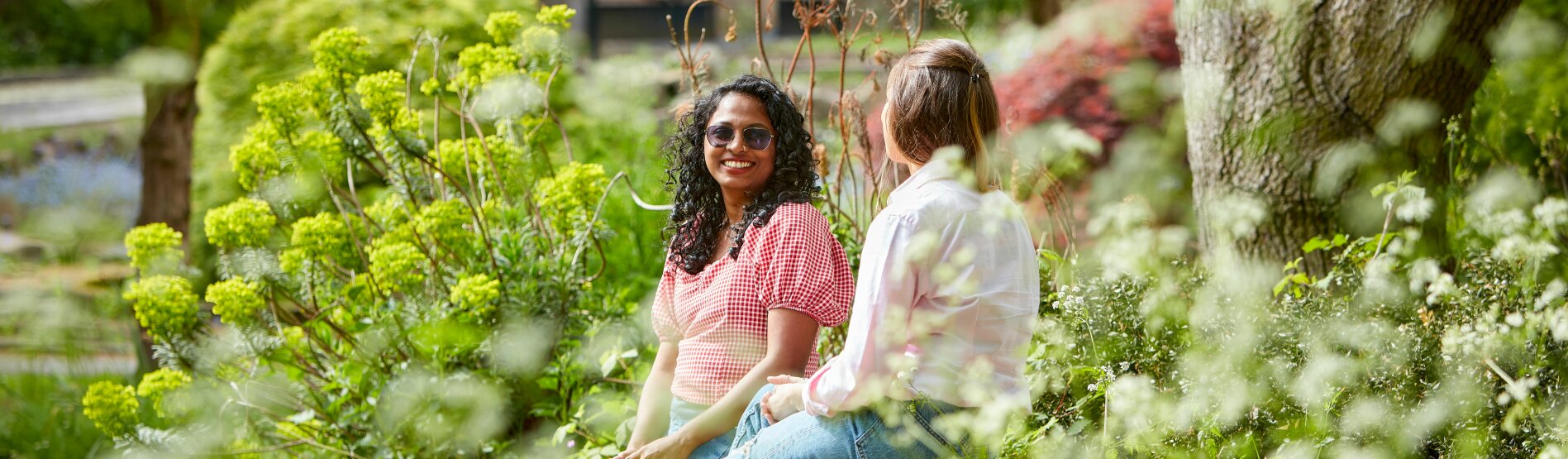 Two female students chatting