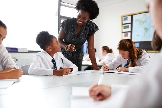 Female teacher with pupil