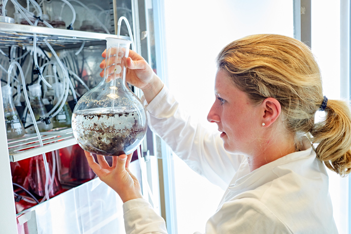 Lady working in a lab