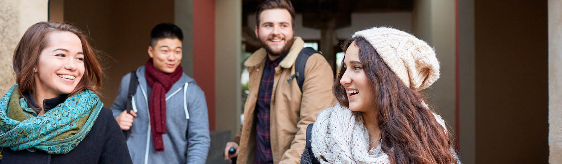 students walking