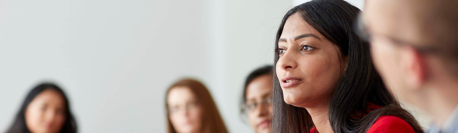 someone talking in a meeting