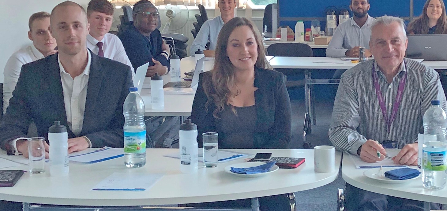 Judging panel (from left) entrepreneur Vianney Wilson, of Reignite, Danielle Fletcher, of Santander Universities and Chris James, owner of Ciotek. 